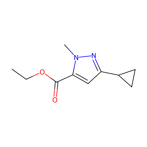 Ethyl 3-cyclopropyl-1-methyl-1H-pyrazole-5-carboxylate结构图