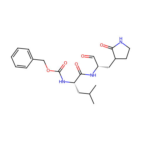 Carbamic acid, N-[(1S)-1-[[[(1S)-1-formyl-2-(2-oxo-3-pyrrolidinyl)ethyl]amino]carbonyl]-3-methylbutyl]-, phenylmethyl ester结构图