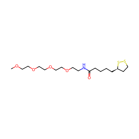 (R)-N-(3,6,9,12-四氧杂十三烷基)-α-硫辛酰胺结构图