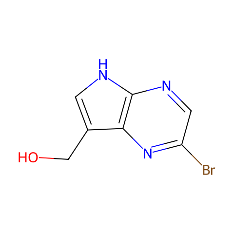 (2-bromo-5H-pyrrolo[2,3-b]pyrazin-7-yl)methanol结构图