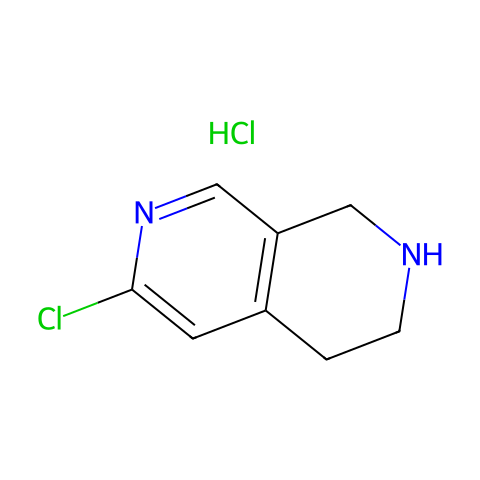 6-氯-1,2,3,4 - 四氢 - [2,7]二氮杂萘盐酸盐结构图