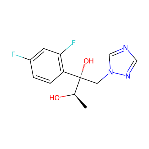 2,3-Butanediol, 2-(2,4-difluorophenyl)-1-(1H-1,2,4-triazol-1-yl)-, (2R,3R)-结构图