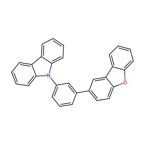 9-[3-(二苯并呋喃-2-基)苯基]-9H-咔唑结构图