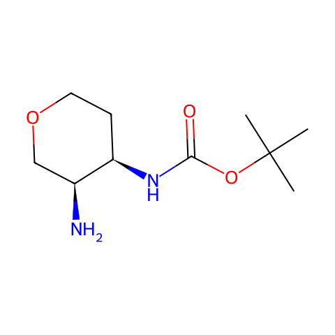 tert-butyl N-[(3R,4R)-3-aminotetrahydropyran-4-yl]carbamate结构图