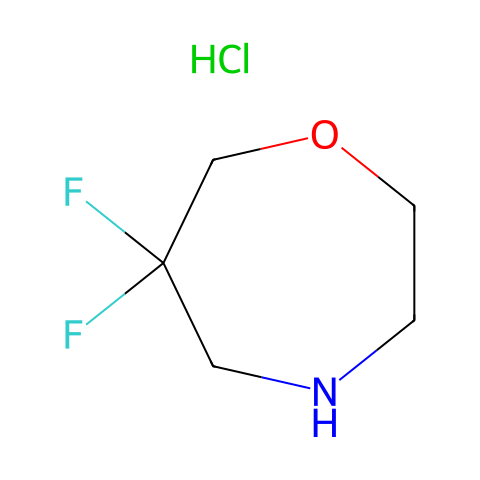 6,6-difluoro-1,4-oxazepane hydrochloride结构图