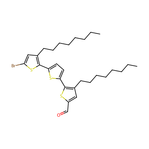 5''-溴-3,3''-二辛基-[2,2':5',2''-三噻吩]-5-甲醛结构图