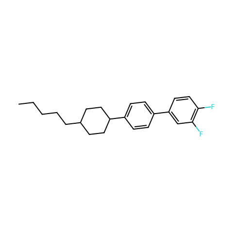 3,4-二氟-4'-(反式-4-戊基环己基)-1,1'-联苯结构图