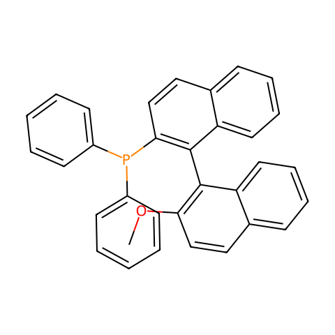 (S)-(-)-2-二苯膦-2'-甲氧基-1,1'-联萘结构图