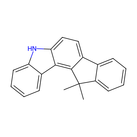 5,12-二氢-12,12-二甲基茚并[1,2-c]咔唑结构图