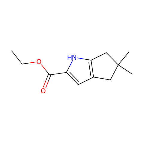 ETHYL 5,5-DIMETHYL-1,4,5,6-TETRAHYDROCYCLOPENTA[B]PYRROLE-2-CARBOXYLATE结构图