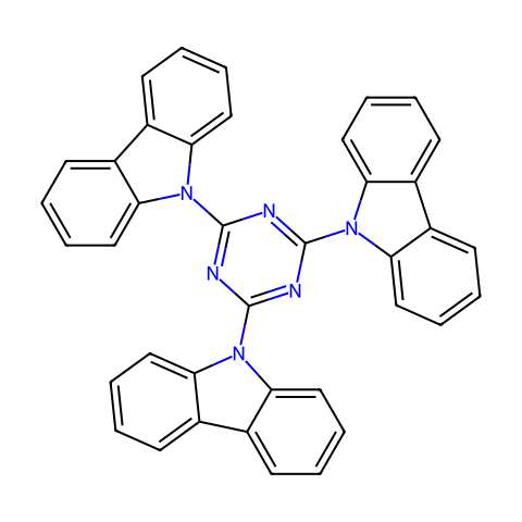 2,4,6-三(9H-咔唑-9-基)-1,3,5-三嗪结构图
