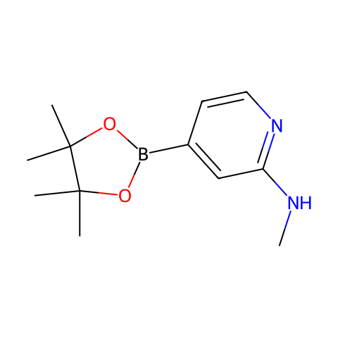 2-(METHYLAMINO)PYRIDINE-4-BORONIC ACID PINACOL ESTER结构图