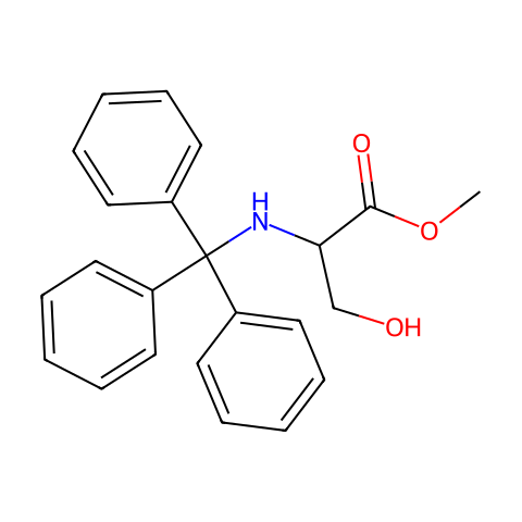 N-(三苯基甲基)-DL-丝氨酸甲酯结构图
