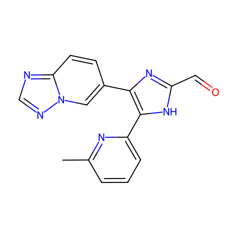 4-([1,2,4]三唑并[1,5-a]吡啶-6-基)-5-(6-甲基吡啶-2-基)-1H-咪唑-2-甲醛结构图