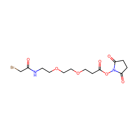 Bromoacetamido-PEG2- NHS ester结构图