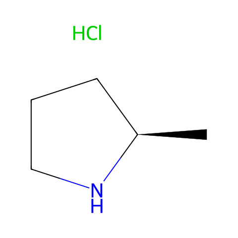 (R)-2-甲基吡咯烷盐酸盐结构图
