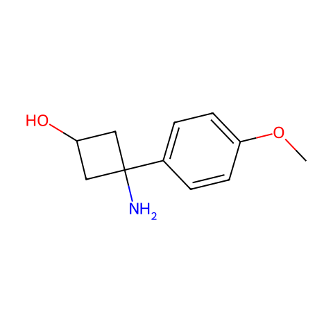 3-氨基-3-(4-甲氧基苯基)环丁醇结构图