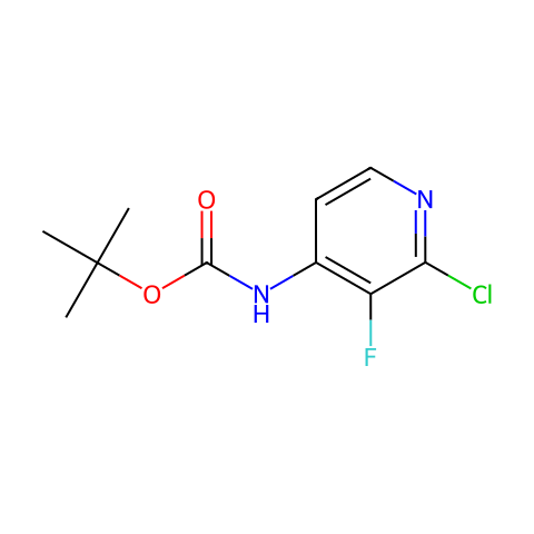 tert-butyl N-(2-chloro-3-fluoro-4-pyridyl)carbamate结构图
