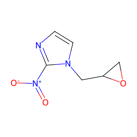 1-(2,3-环氧丙基)-2-硝基咪唑结构图