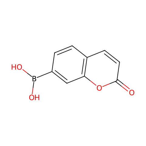 B-（2-氧代-2H-1-苯并吡喃-7-基）硼酸（含不等量酸酐）结构图