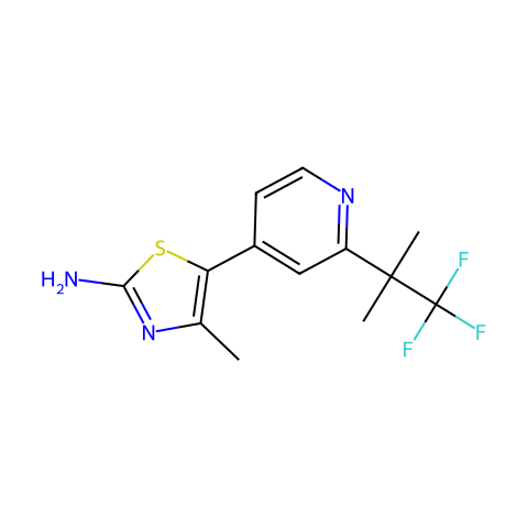 2-Thiazolamine, 4-methyl-5-[2-(2,2,2-trifluoro-1,1-dimethylethyl)-4-pyridinyl]-结构图