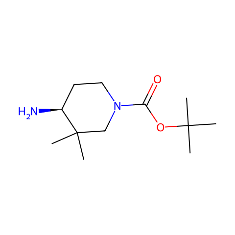 (S)-4-Amino-3,3-dimethyl-piperidine-1-carboxylic acid tert-butyl ester结构图