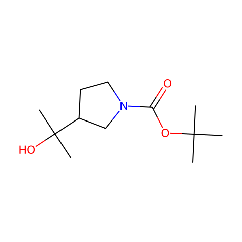 tert-butyl 3-(2-hydroxypropan-2-yl)pyrrolidine-1-carboxylate结构图