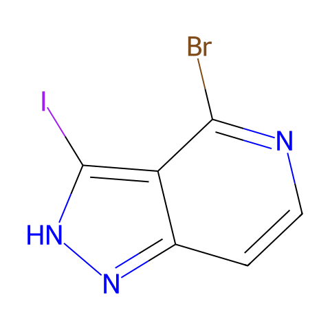 4-溴-3-碘-1H-吡唑并[4,3-C]吡啶结构图