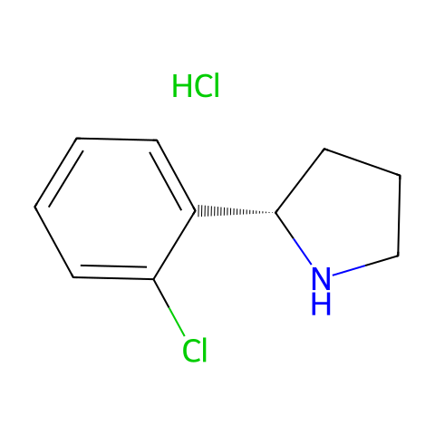 (S)-2-(2-CHLOROPHENYL)PYRROLIDINE HYDROCHLORIDE结构图
