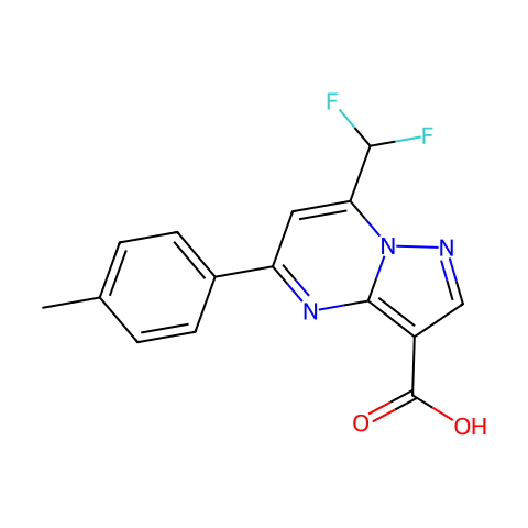 7-(二氟甲基)-5-(对甲苯基)吡唑并[1,5-a]嘧啶-3-羧酸结构图