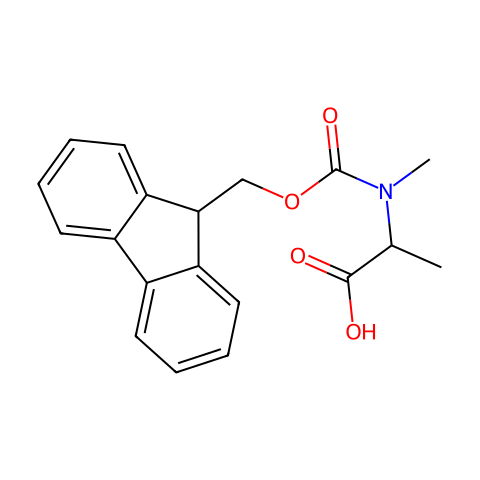N-[(9H-芴-9-基甲氧基)羰基] -N-甲基丙氨酸结构图