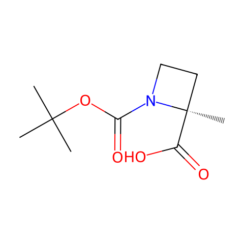 (2S)-1-[(tert-butoxy)carbonyl]-2-methylazetidine-2-carboxylic acid结构图