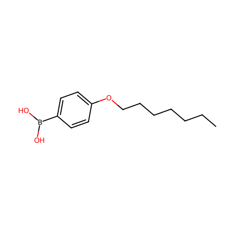4-庚氧基苯硼酸(含不定量的酸酐)结构图