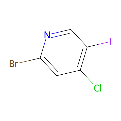 2-Bromo-4-chloro-5-iodopyridine结构图