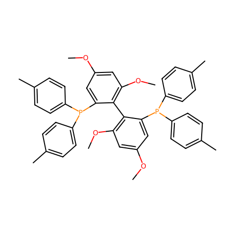 (S)-2,2'-双(二对甲苯基膦基)-4,4',6,6'-四甲氧基-1,1'-联苯结构图