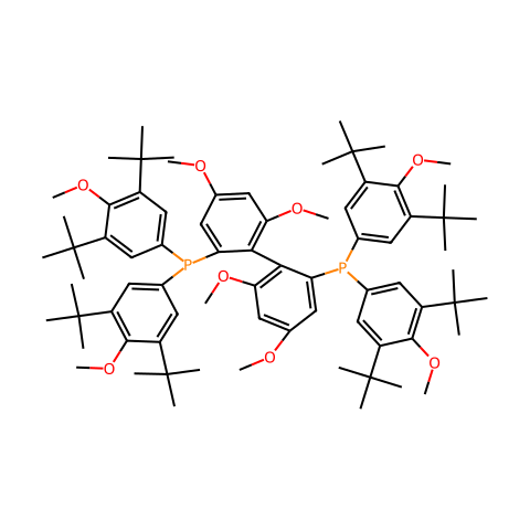 (S)-2,2'-双[双(3,5-二-叔-丁基苯基-4-甲氧基)膦基]-4,4',6,6'-四甲氧基联苯结构图