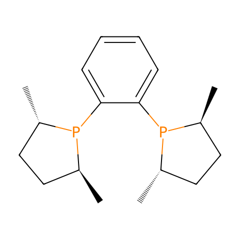(+)-1,2-双((2S,5S)-2,5-二甲基磷烷)苯结构图