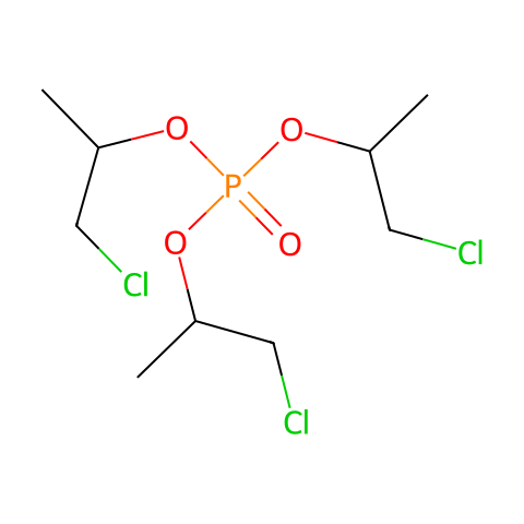 三(1-氯-2-丙基)磷酸酯(TCPP)，异构体混合物结构图