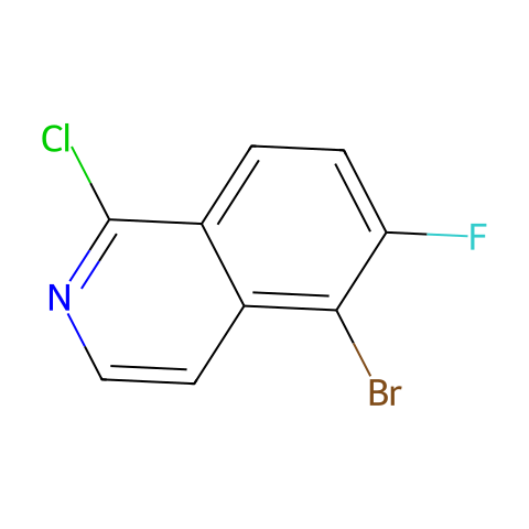 5-bromo-1-chloro-6-fluoro-isoquinoline结构图