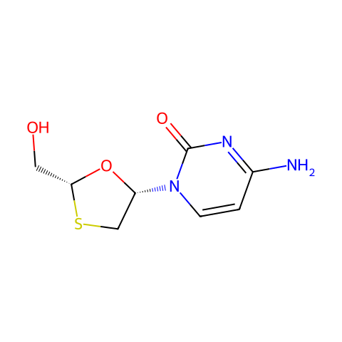 4-氨基-1-[(2R,5S)-2-(羟基甲基)-1,3-氧硫杂环戊-5-基]-2(1H)-嘧啶酮结构图