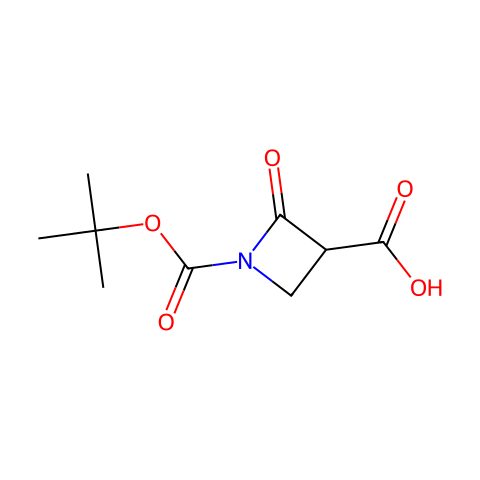 1-[(tert-butoxy)carbonyl]-2-oxoazetidine-3-carboxylic acid结构图