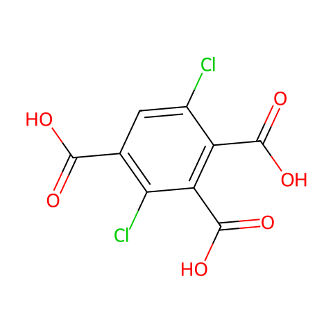 3,6-Dichlorobenzene-1,2,4-tricarboxylic acid结构图