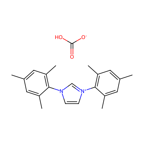 1,3-双（2,4,6-三甲基苯基）咪唑鎓碳酸氢盐结构图