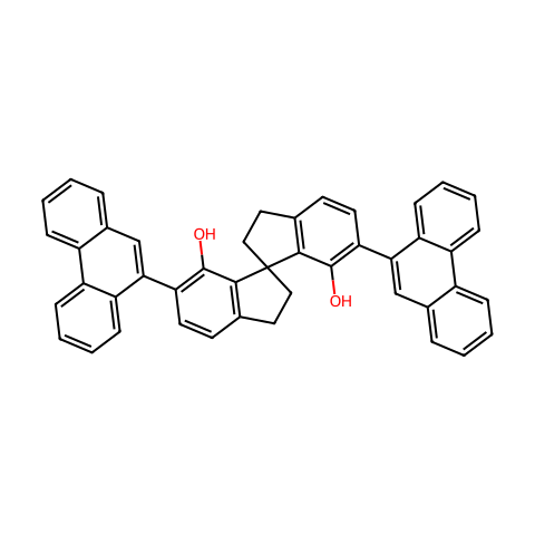 (R)-2,2',3,3'-四氢-6,6'-二-9-菲基-1,1'-螺二[1H-茚]-7,7'-二醇结构图