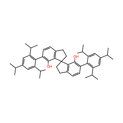 (R)-6,6'-双(2,4,6-三异丙基苯基)螺环二酚结构图