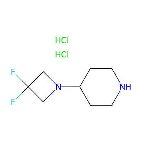4-(3,3-二氟氮杂环丁烷-1-基)哌啶二盐酸盐结构图