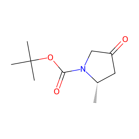 (S)-2-甲基-4-氧代-1-吡咯烷羧酸叔丁酯结构图