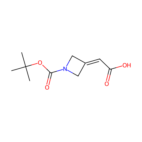 2-(1-(tert-Butoxycarbonyl)azetidin-3-ylidene)acetic acid结构图