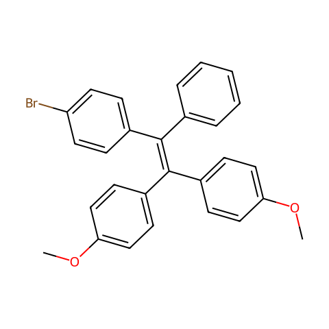 4,4'-(2-(4-溴苯基)-2-苯基乙烯-1,1-二基)双(甲氧基苯)结构图
