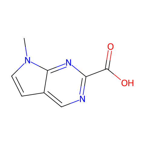 7-methyl-7H-pyrrolo[2,3-d]pyrimidine-2-carboxylic acid结构图